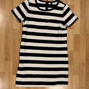 J Crew Dress Small Navy/Ivory Striped
